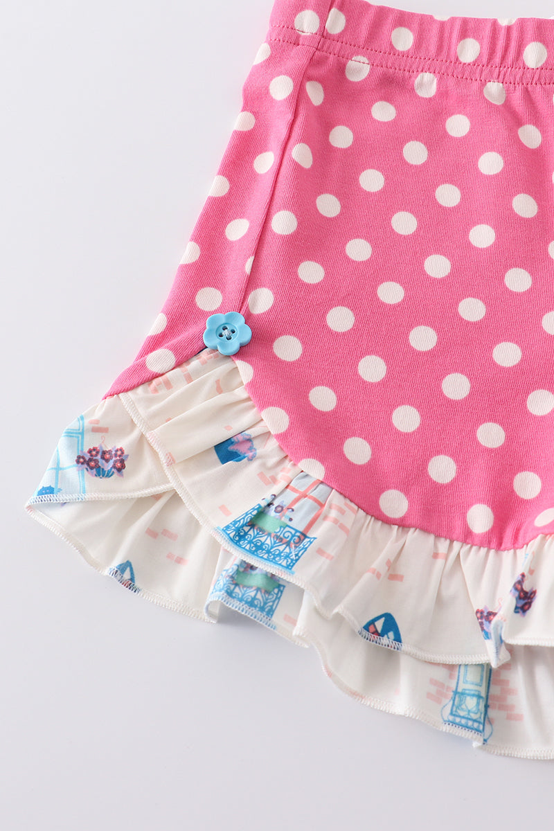 Platinum balcony print strap girl set - Aaria Tees Aaria Tees