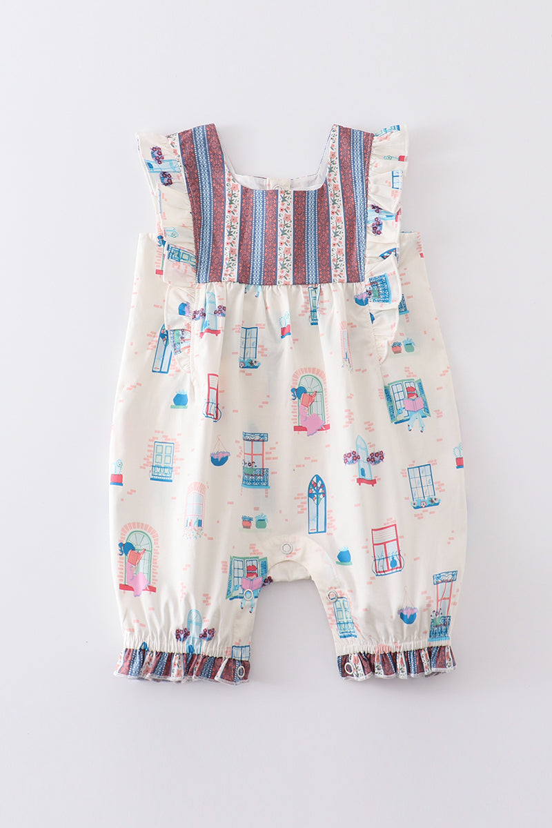Platinum balcony print baby jumpsuit - Aaria Tees Aaria Tees