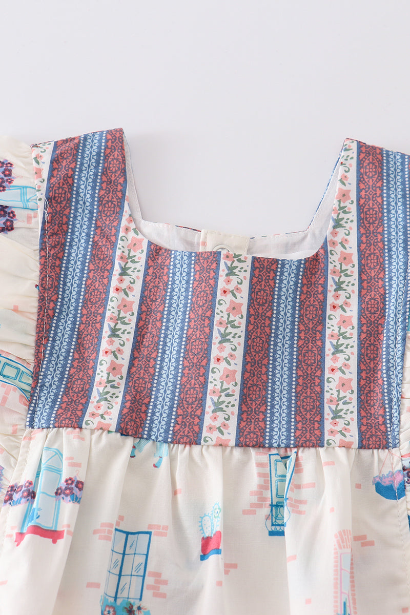 Platinum balcony print baby jumpsuit - Aaria Tees Aaria Tees