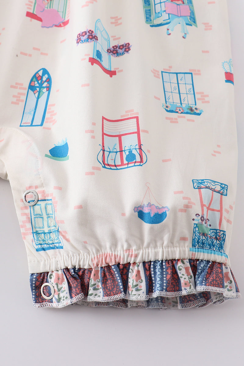 Platinum balcony print baby jumpsuit - Aaria Tees Aaria Tees