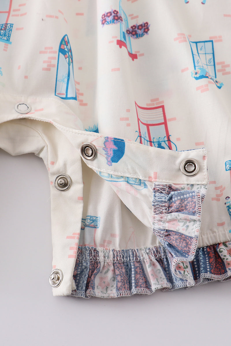 Platinum balcony print baby jumpsuit - Aaria Tees Aaria Tees