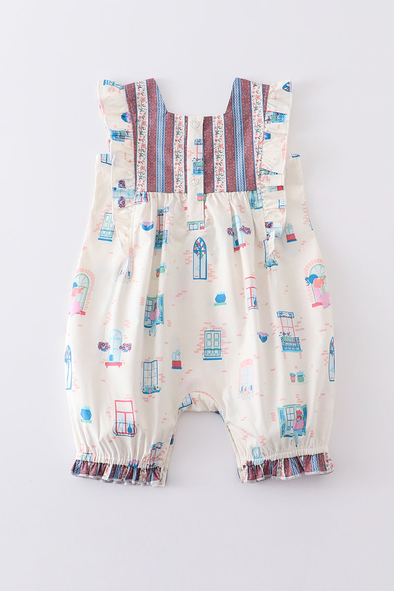 Platinum balcony print baby jumpsuit - Aaria Tees Aaria Tees