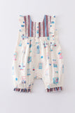 Platinum balcony print baby jumpsuit - Aaria Tees Aaria Tees
