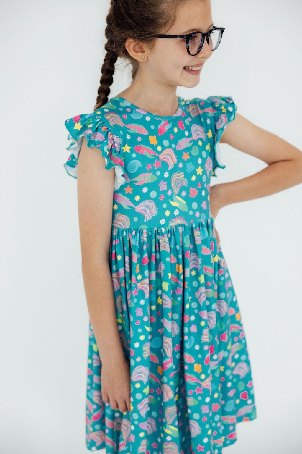 SALE Betta Blooms Flutter Sleeve Twirl Dress - Aaria Tees Aaria Tees