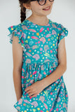 SALE Betta Blooms Flutter Sleeve Twirl Dress - Aaria Tees Aaria Tees