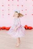 SALE Disco Bows 3/4 Sleeve Pocket Twirl Dress - Aaria Tees Aaria Tees