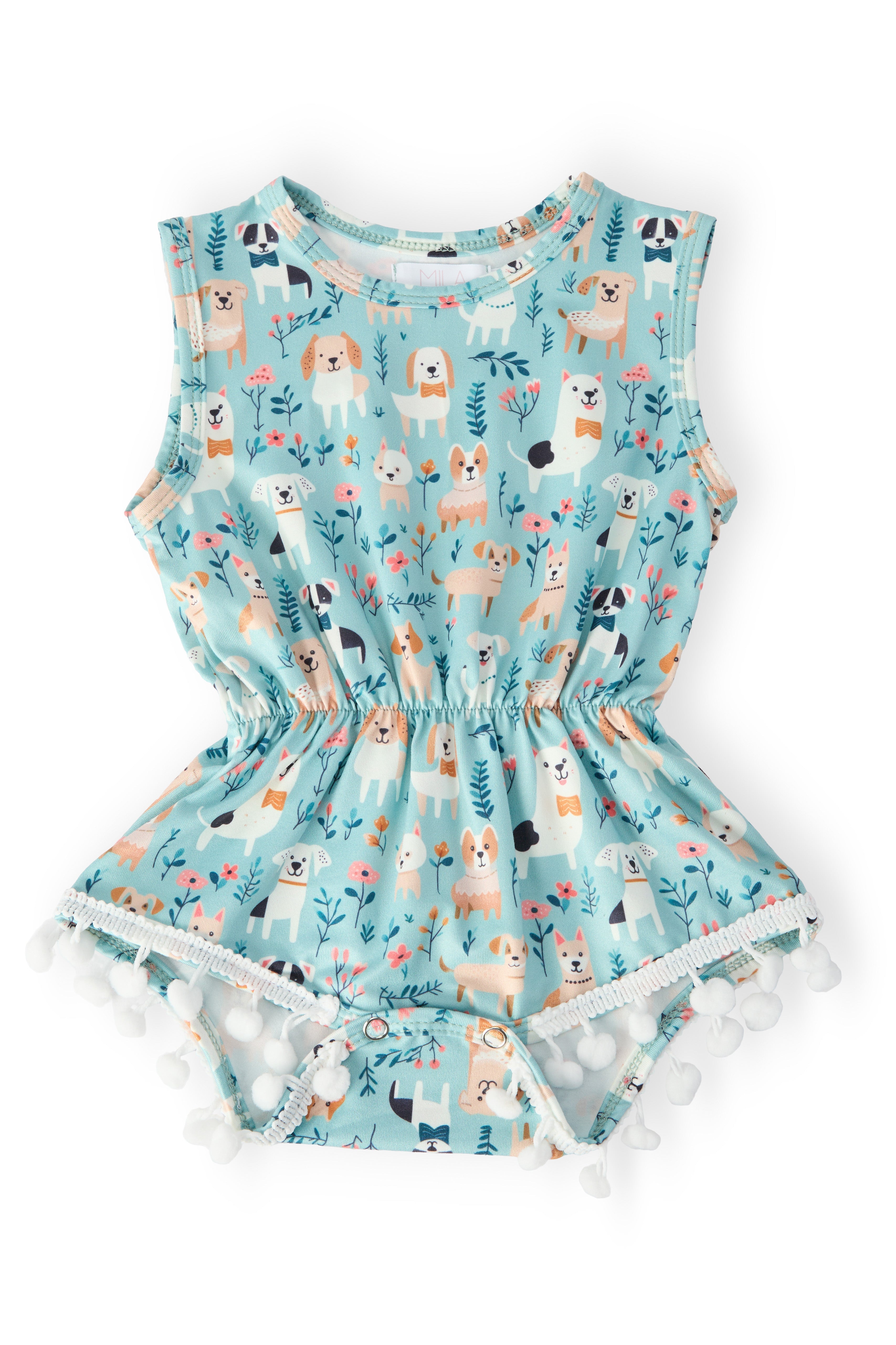 Furry Friends Pom Pom Romper - Aaria Tees Aaria Tees