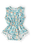 Furry Friends Pom Pom Romper - Aaria Tees Aaria Tees