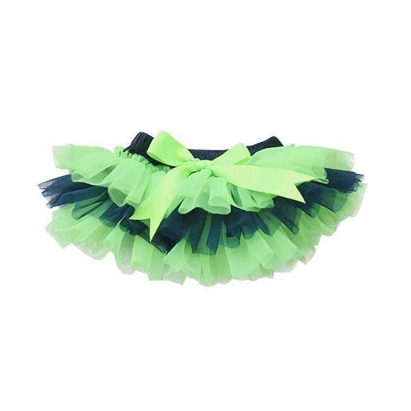 SALE Game Day Navy and Neon Green Ruffle Tutu Bloomer - Aaria Tees