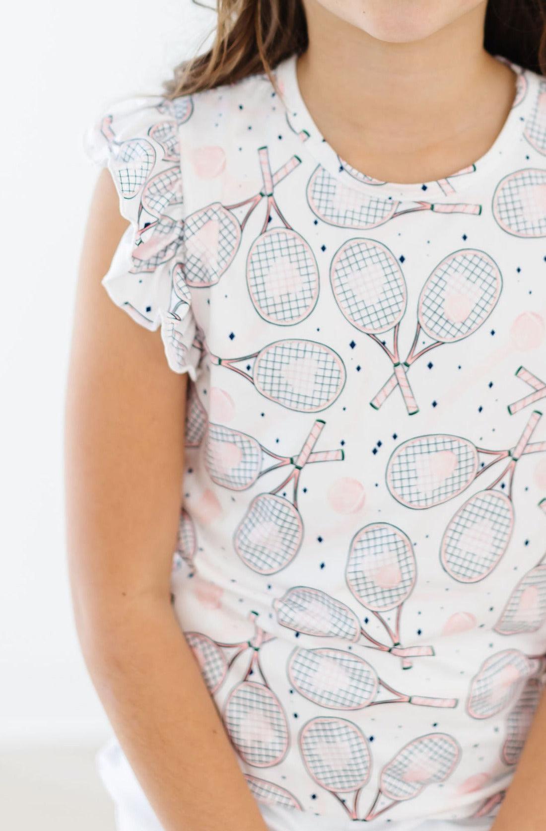 SALE Game, Set, Match S/S Ruffle Tee - Aaria Tees