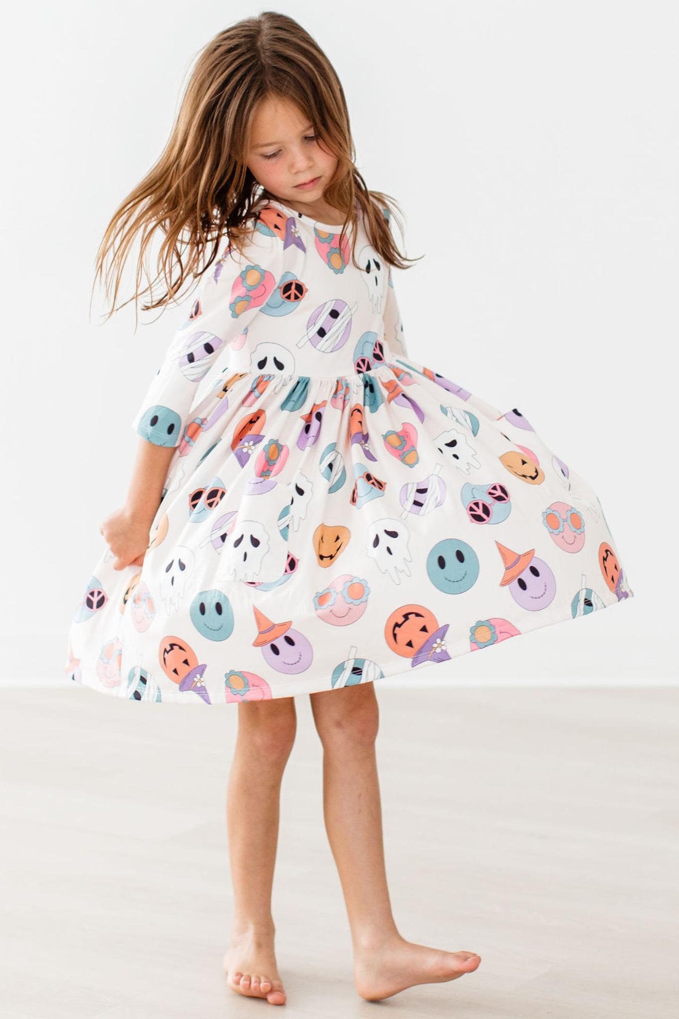 SALE Monster Mash 3/4 Sleeve Pocket Twirl Dress - Aaria Tees Aaria Tees