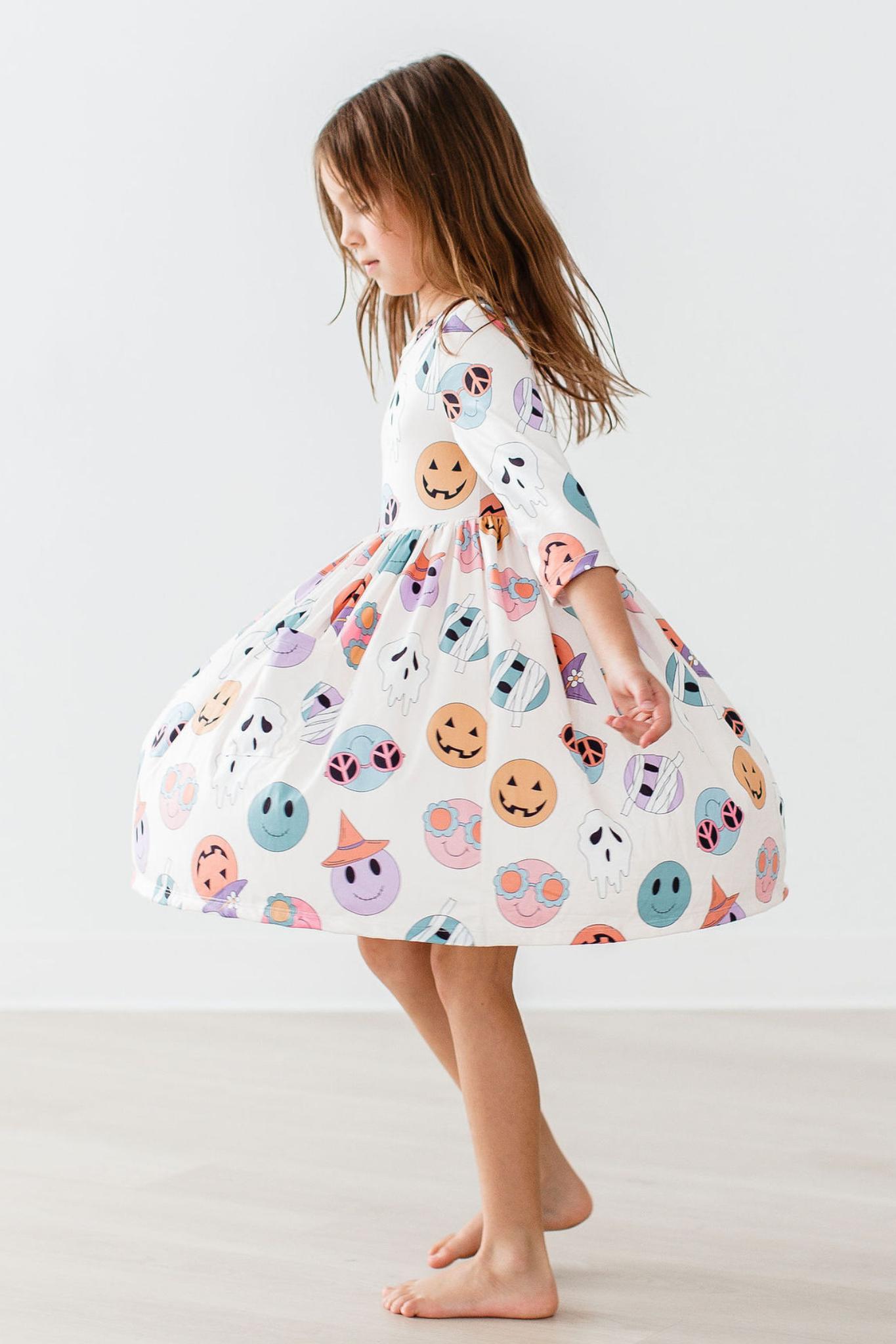 SALE Monster Mash 3/4 Sleeve Pocket Twirl Dress - Aaria Tees Aaria Tees