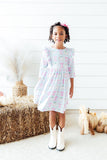 SALE Pumpkin Picnic 3/4 Sleeve Ruffle Twirl Dress - Aaria Tees Aaria Tees