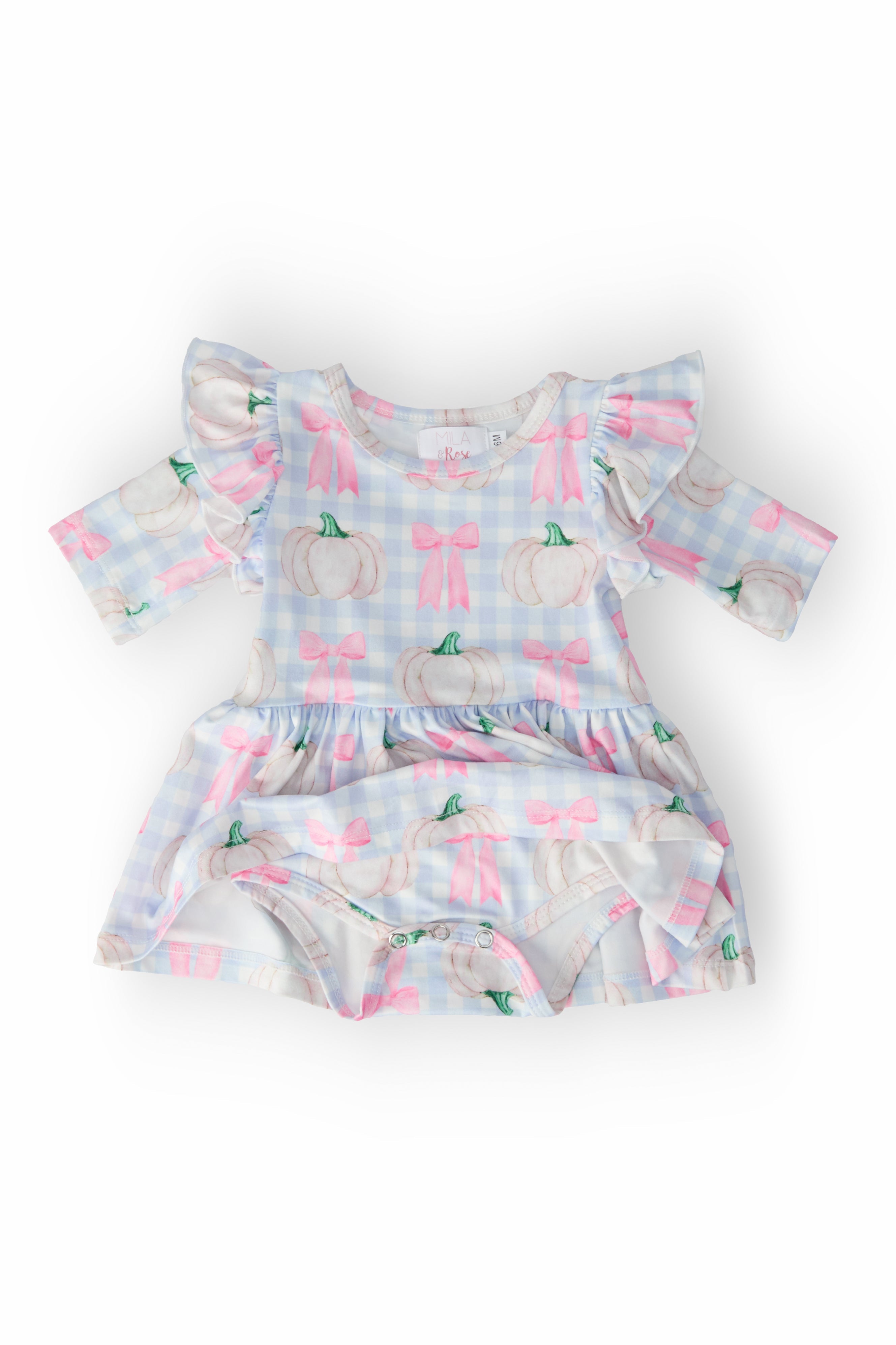 SALE Pumpkin Picnic Twirl Flutter Bodysuit - Aaria Tees Aaria Tees