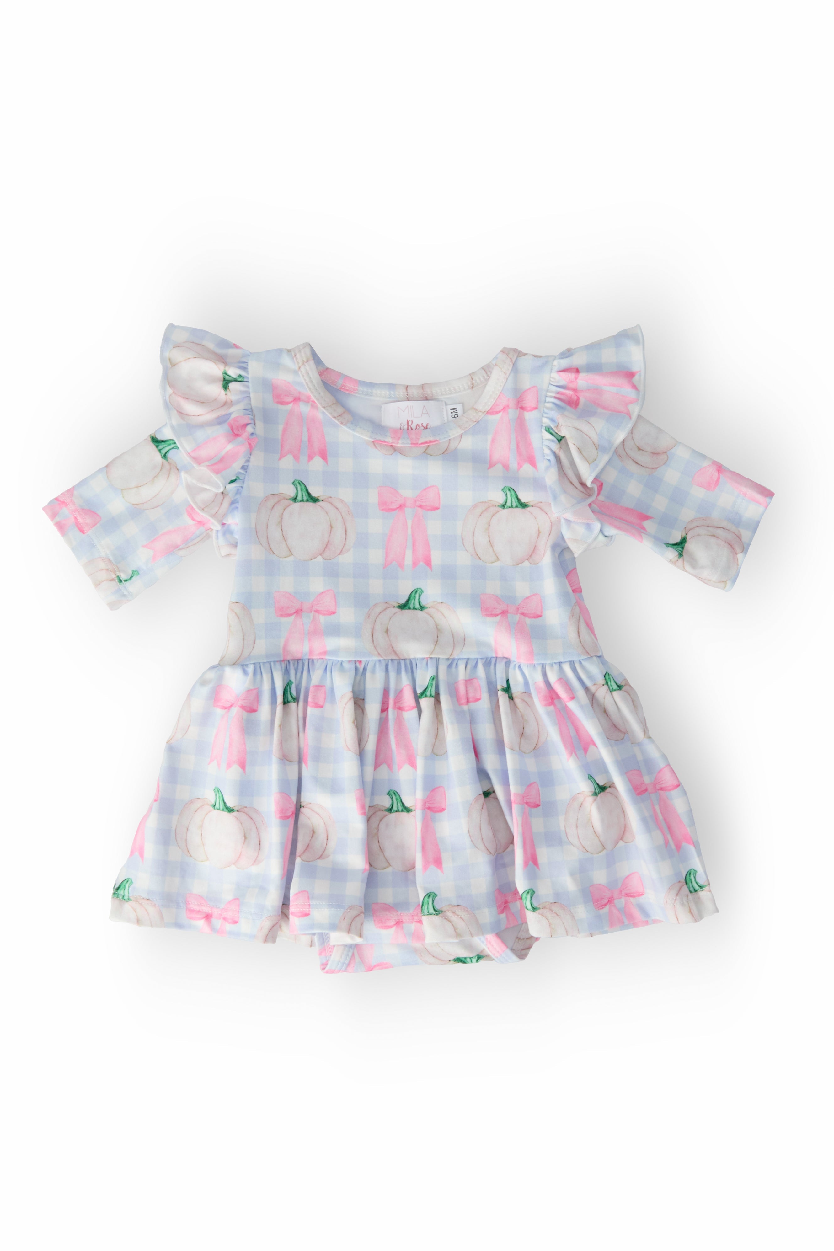 SALE Pumpkin Picnic Twirl Flutter Bodysuit - Aaria Tees Aaria Tees