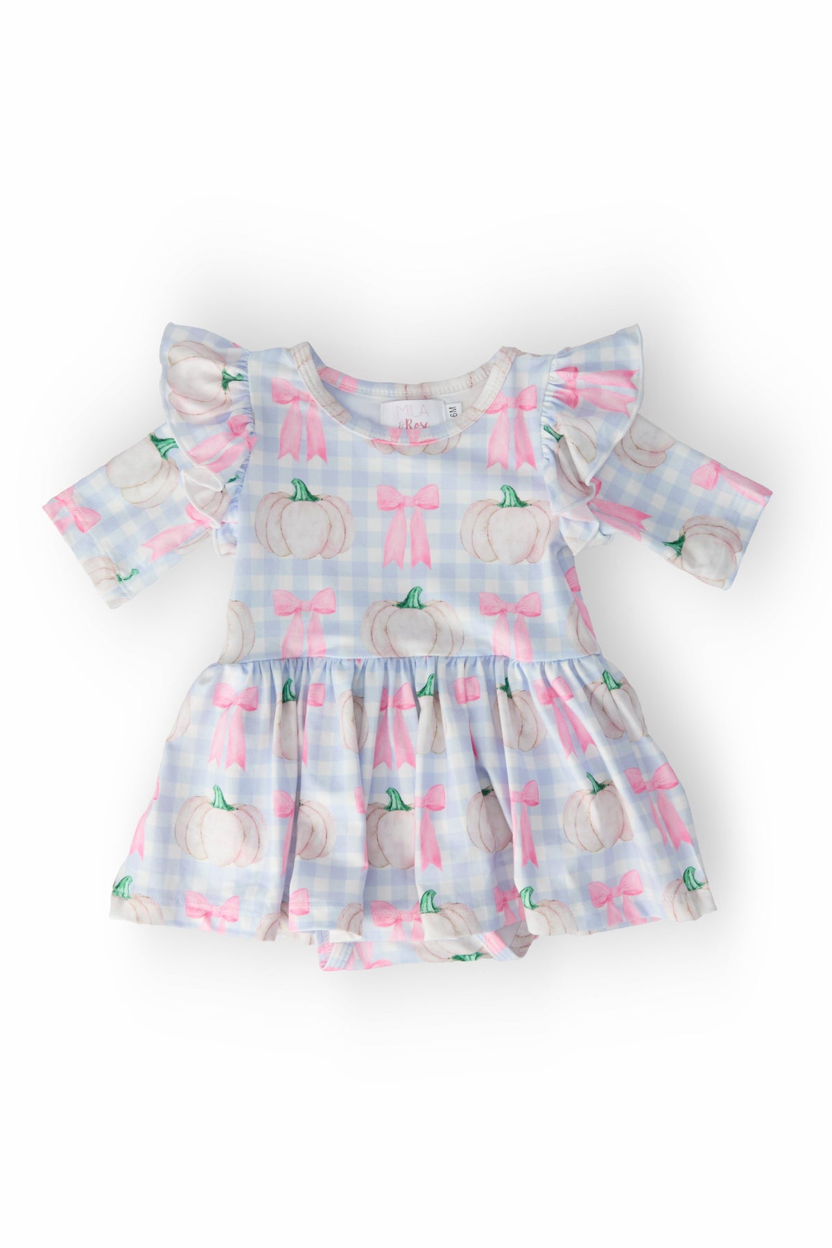 SALE Pumpkin Picnic Twirl Flutter Bodysuit - Aaria Tees
