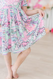 SALE Quilted Dinos S/S Pocket Twirl Dress - Aaria Tees Aaria Tees