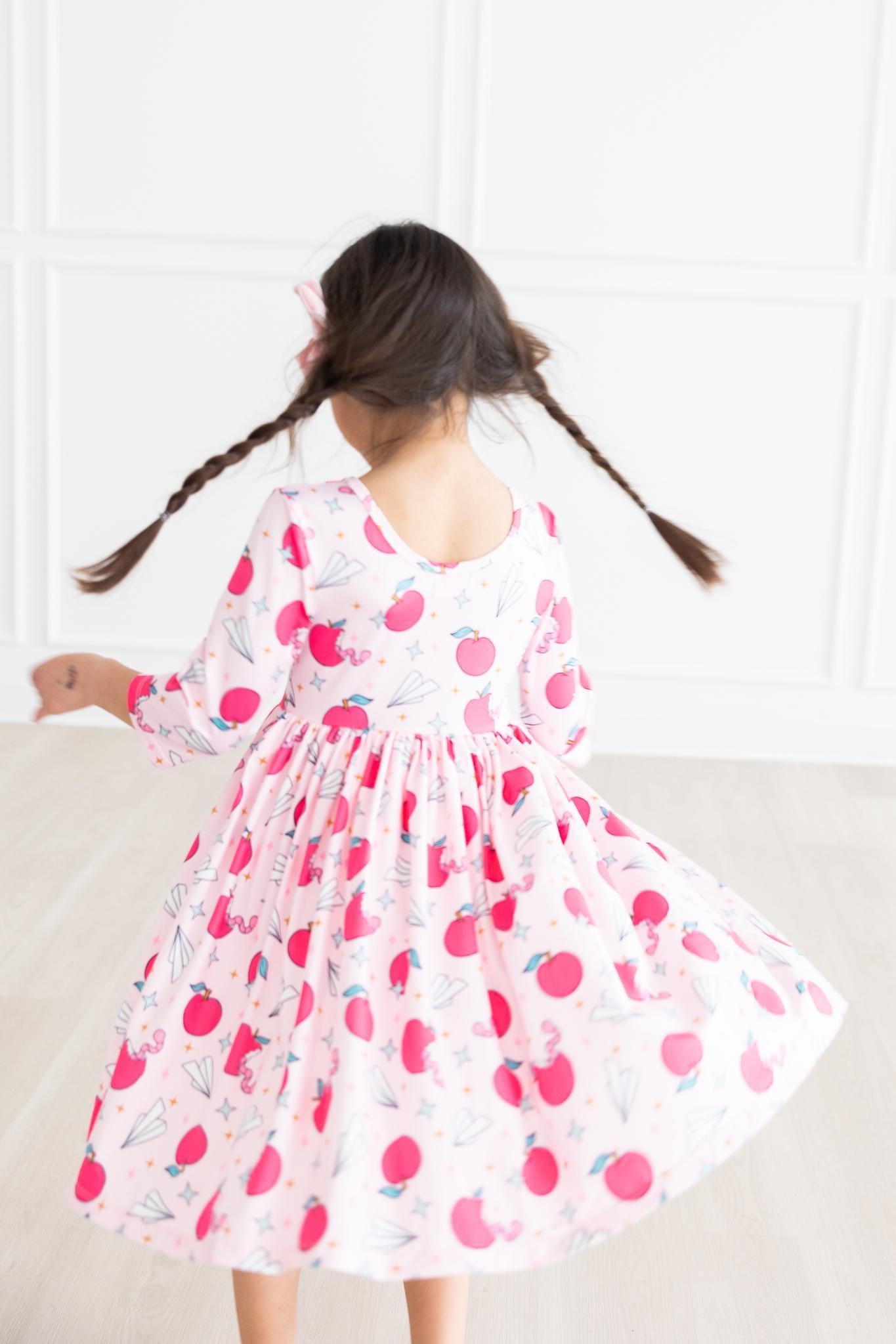 SALE Star Student 3/4 Sleeve Pocket Twirl Dress - Aaria Tees Aaria Tees