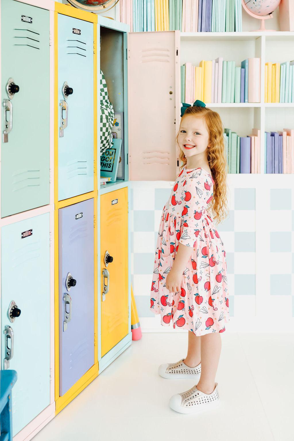 SALE Star Student 3/4 Sleeve Pocket Twirl Dress - Aaria Tees Aaria Tees