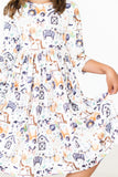 SALE Stay Spooky 3/4 Sleeve Pocket Twirl Dress - Aaria Tees Aaria Tees