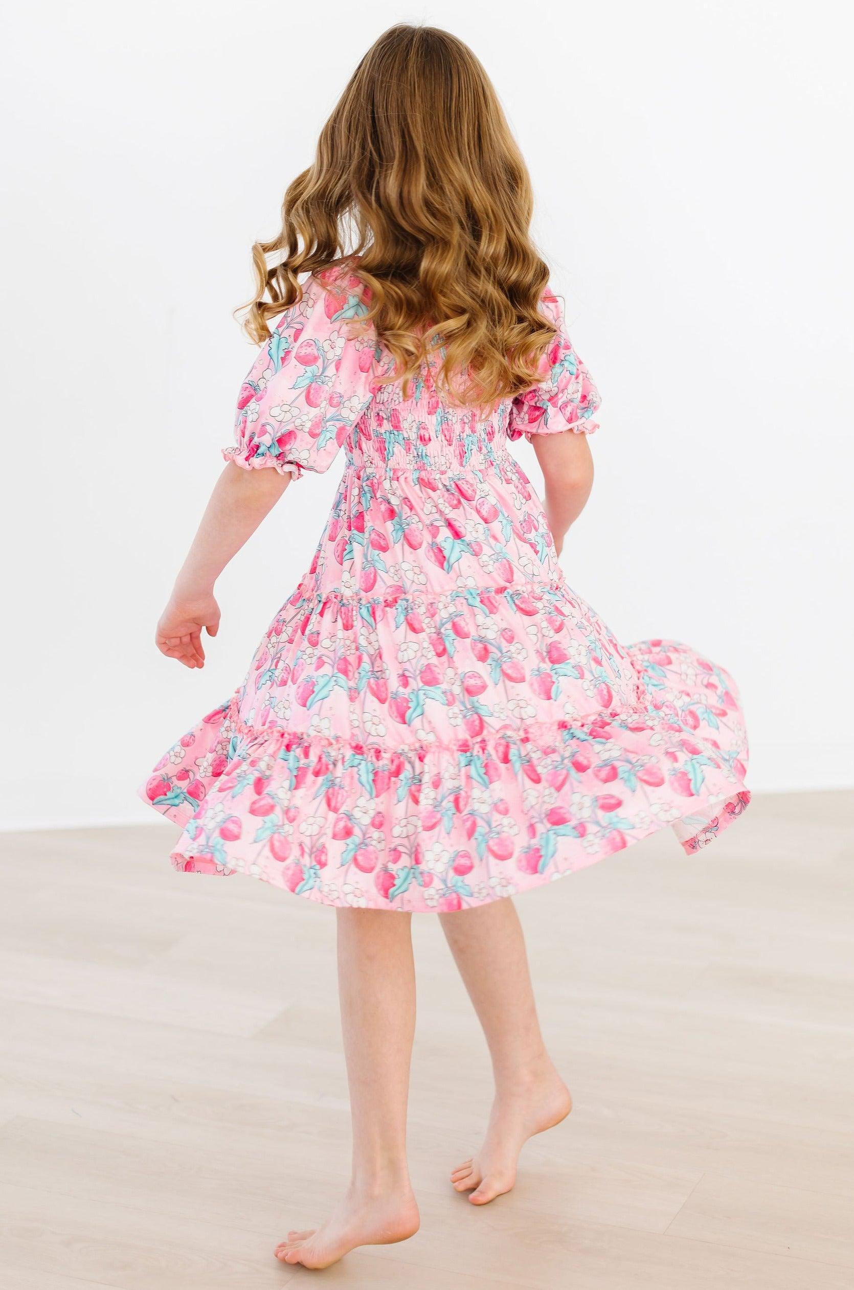 SALE Strawberry Shortcake Smocked Ruffle Dress - Aaria Tees Aaria Tees