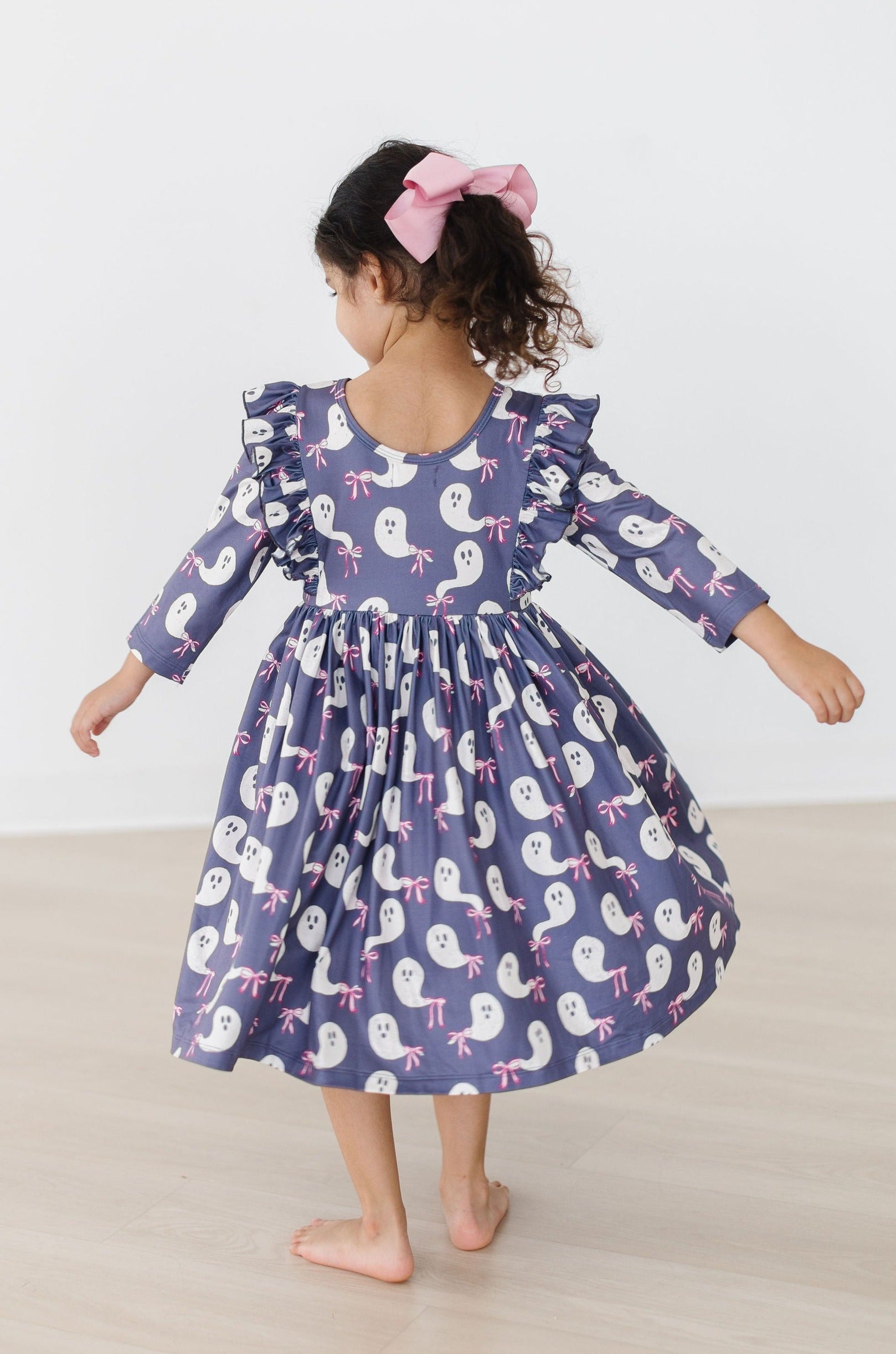 SALE Tied with a Boo 3/4 Ruffle Twirl Dress - Aaria Tees Aaria Tees