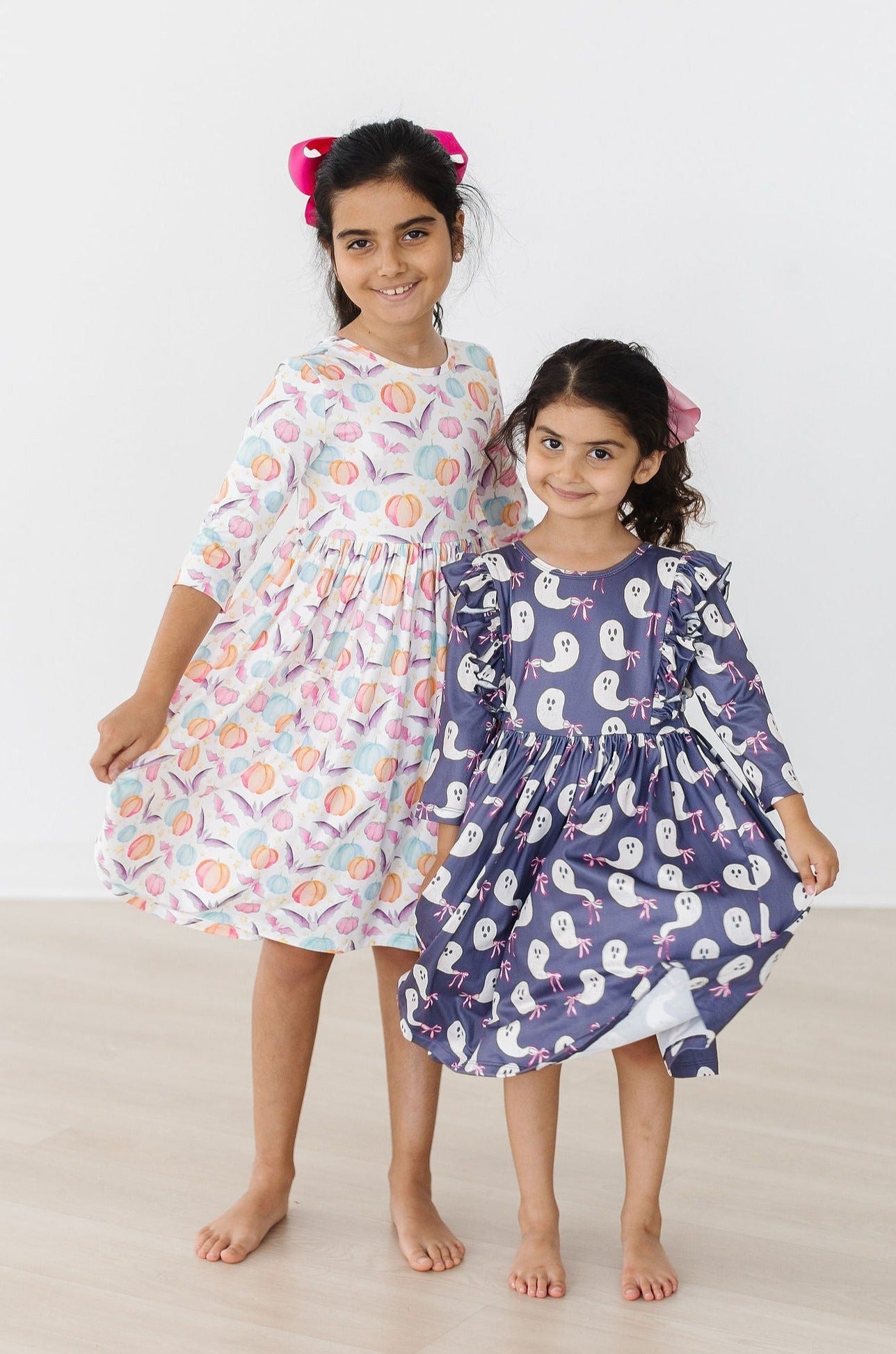 SALE Tied with a Boo 3/4 Ruffle Twirl Dress - Aaria Tees Aaria Tees
