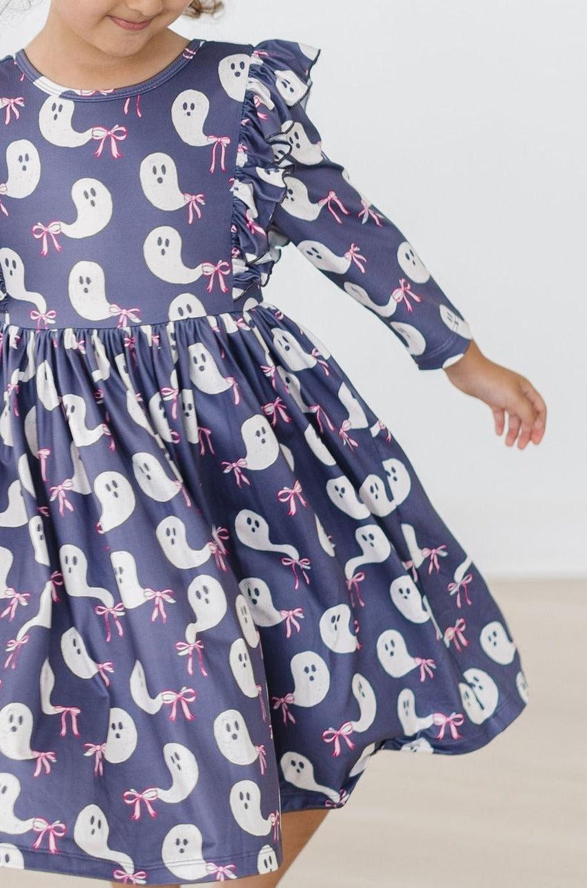 SALE Tied with a Boo 3/4 Ruffle Twirl Dress - Aaria Tees Aaria Tees