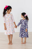 SALE Tied with a Boo 3/4 Ruffle Twirl Dress - Aaria Tees Aaria Tees