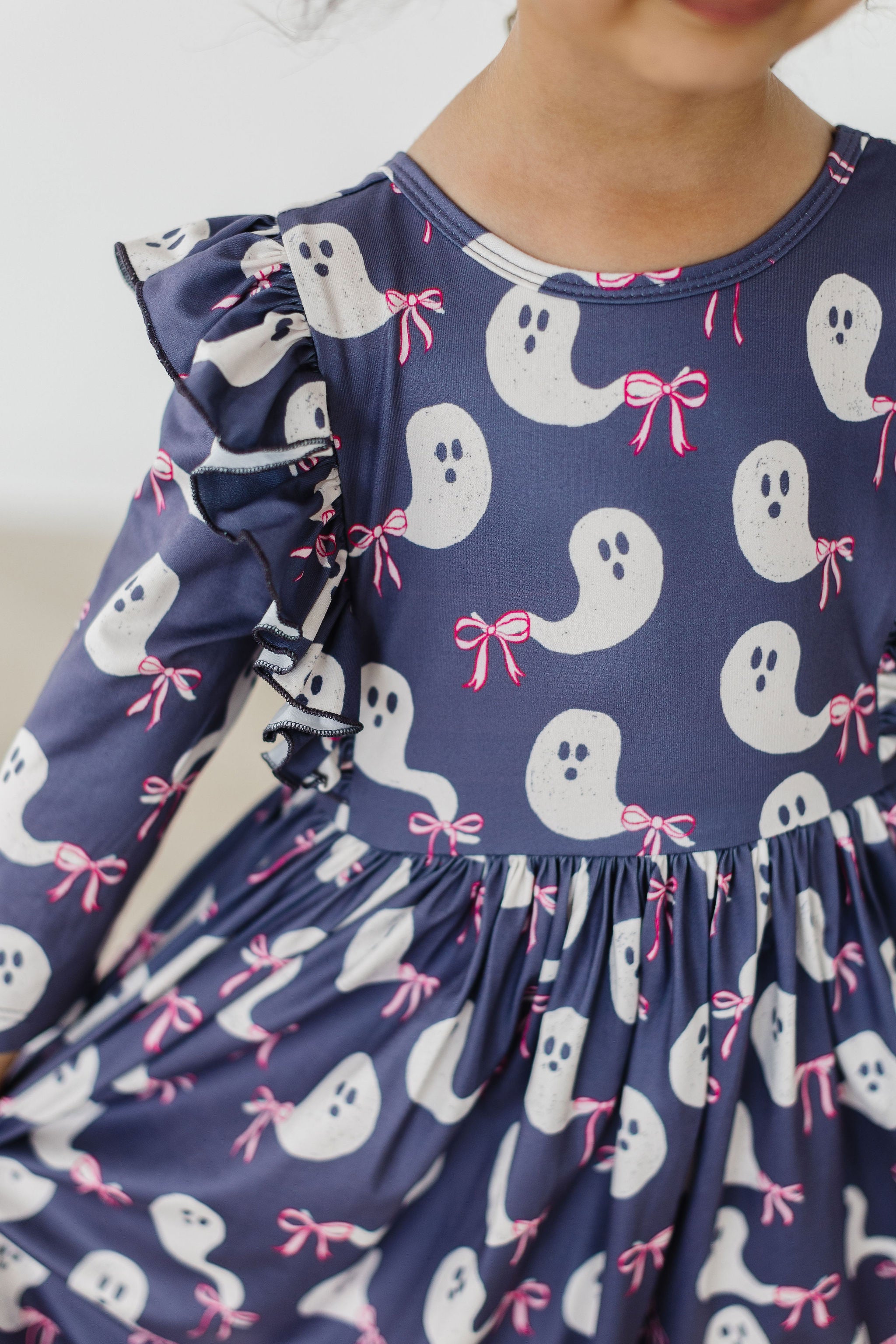 SALE Tied with a Boo 3/4 Ruffle Twirl Dress - Aaria Tees Aaria Tees