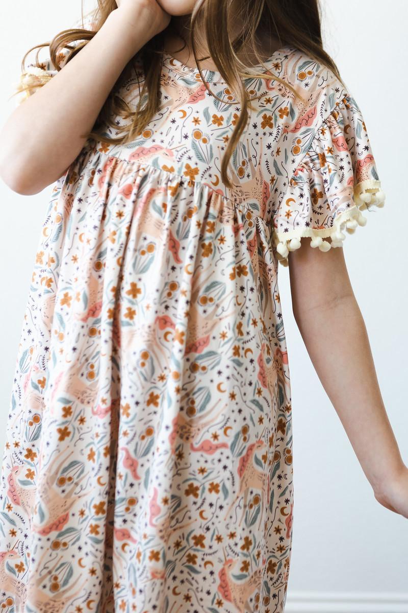 Unicorn Soiree Pom Pom Dress - Aaria Tees Aaria Tees