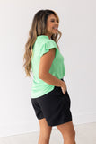 The Nicole V-Neck Top, Lime Green - Aaria Tees Aaria Tees