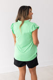 The Nicole V-Neck Top, Lime Green - Aaria Tees Aaria Tees