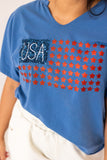USA Flag Glitter Stars Top - Aaria Tees Aaria Tees