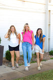 The Nicole V-Neck Top, Blue - Aaria Tees Aaria Tees