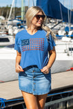 USA Flag Glitter Stars Top - Aaria Tees Aaria Tees