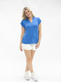 The Nicole V-Neck Top, Blue - Aaria Tees Aaria Tees