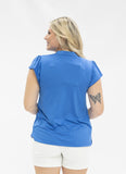 The Nicole V-Neck Top, Blue - Aaria Tees Aaria Tees