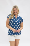The Nicole V-Neck Top, Stars - Aaria Tees Aaria Tees