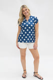 The Nicole V-Neck Top, Stars - Aaria Tees Aaria Tees