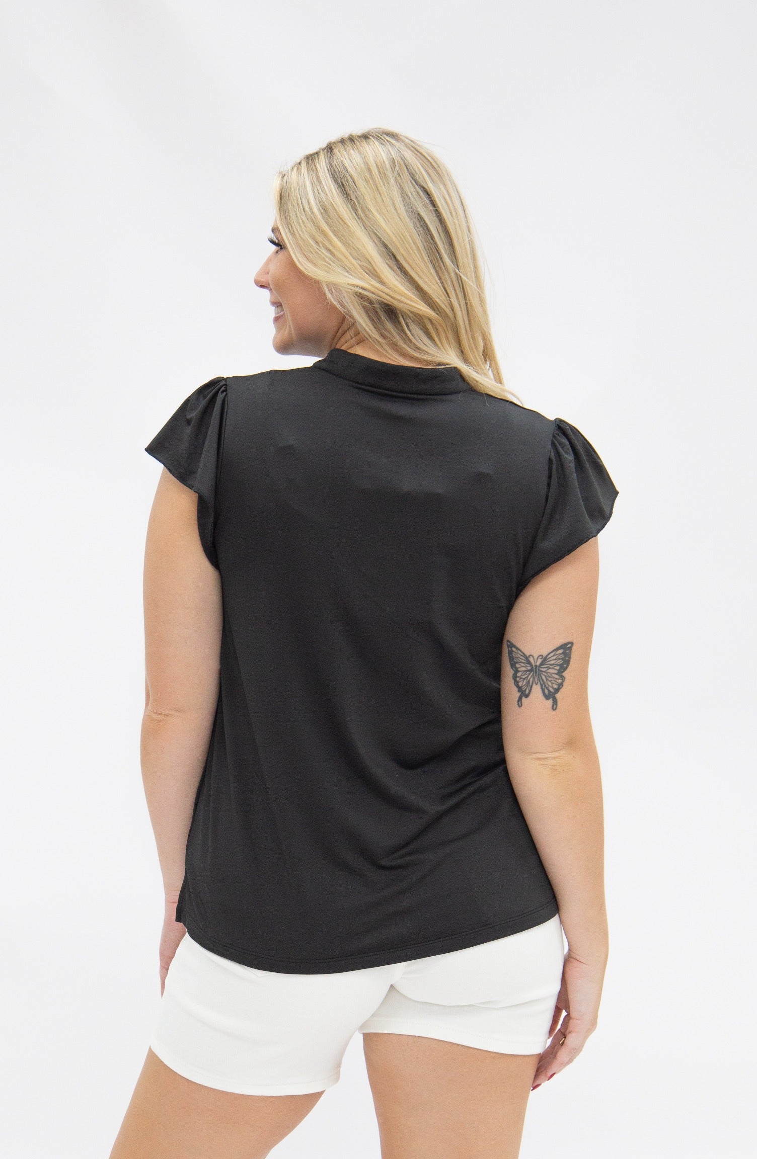 The Nicole V-Neck Top, Black - Aaria Tees Aaria Tees