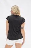 The Nicole V-Neck Top, Black - Aaria Tees Aaria Tees