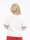 Sequin Americana Elements on V-Neck Top - Aaria Tees Aaria Tees