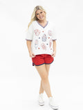 Sequin Americana Elements on V-Neck Top - Aaria Tees Aaria Tees