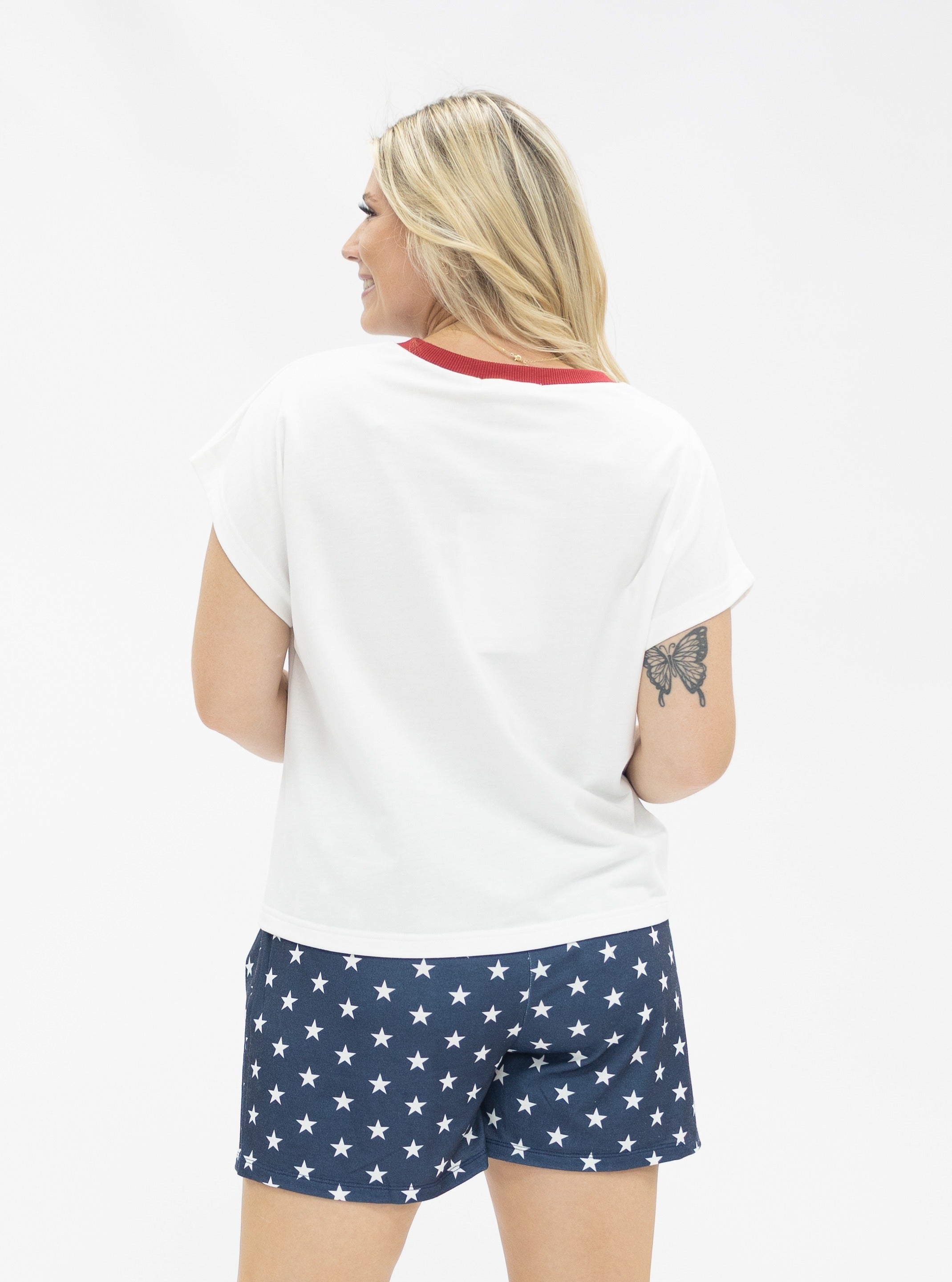 Sequin Bikini on White Top - Aaria Tees Aaria Tees