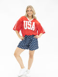 Red Lace "USA" Jersey - Aaria Tees Aaria Tees
