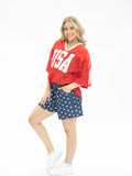 Red Lace "USA" Jersey - Aaria Tees Aaria Tees