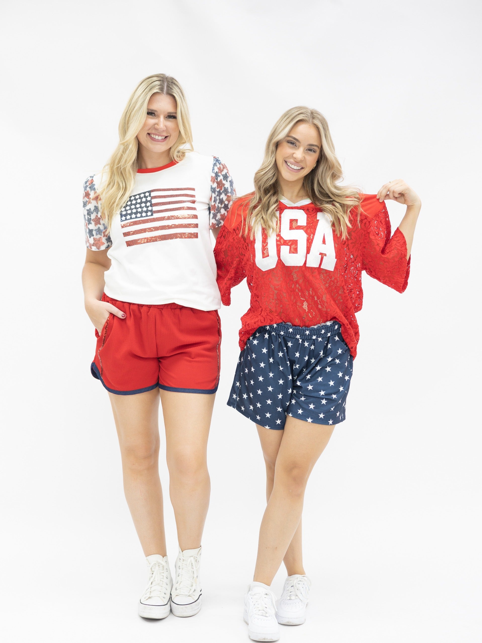 Red Lace "USA" Jersey - Aaria Tees Aaria Tees