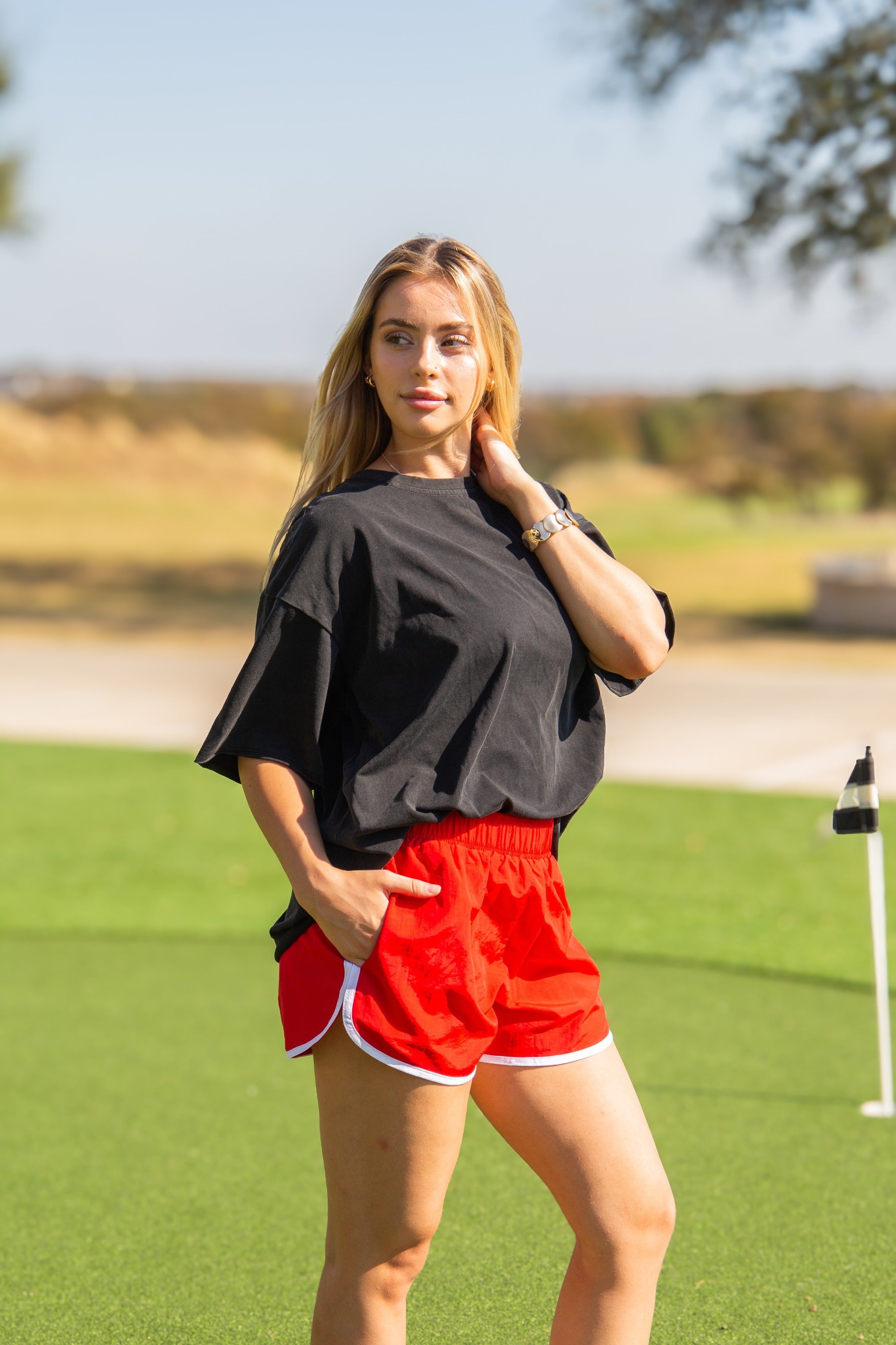 Go-Getter Shorts, Red - Aaria Tees Aaria Tees