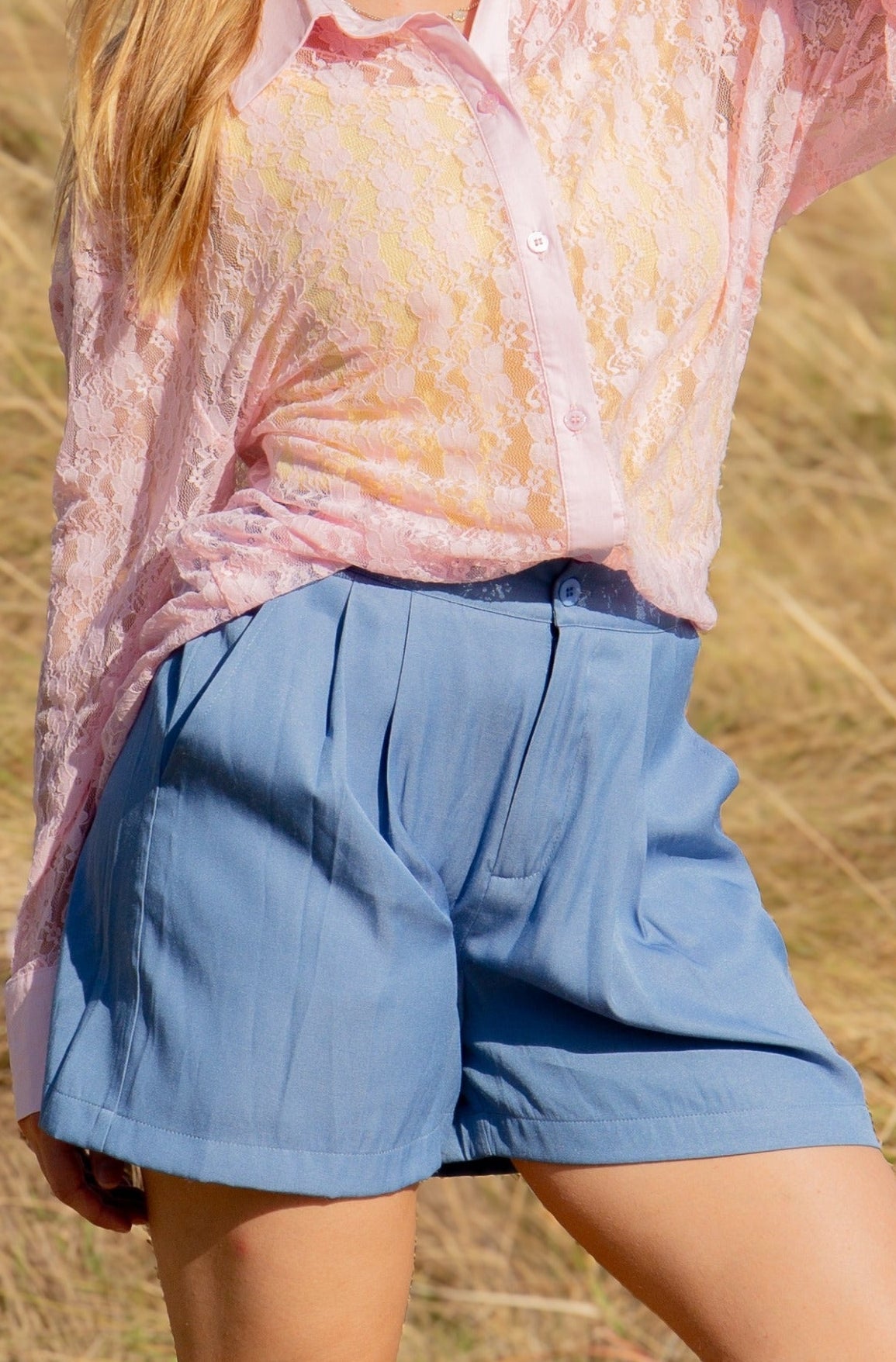 Trouser Shorts, Chambray - Aaria Tees Aaria Tees